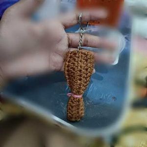Crocheted Tulip Flower Bouquet Keychain