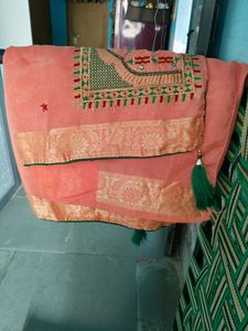 Embroidery Saree &amp;free Gift