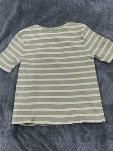 Green Striped Casual Top