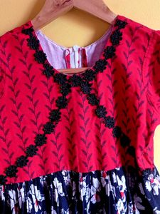 Cute Red &amp; Black Floral Dress