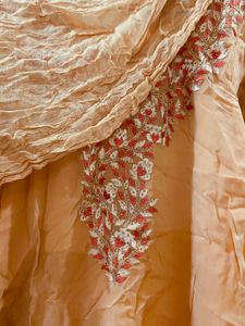 Elegant Peach Embroidered Kurta Set