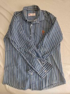 Men's Blue Striped Casual Shirt