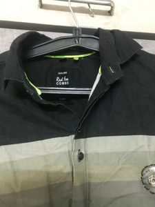 Men's Black Striped Casual Shirt
