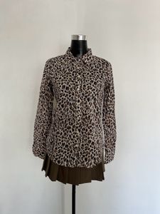 Leopard Print Button-Up Shirt