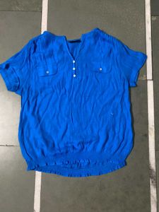 Vibrant Blue Short Sleeve Tunic Top