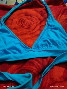 Turquoise Halter Bikini Top