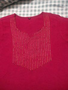y2k cherry red short kurti