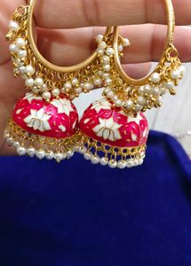 Elegant Meenakari Jhumka Earrings