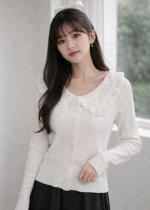 White korea Knit Top
