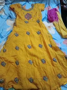 Yellow Embroidered Kurta Set