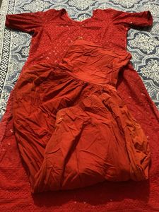 Red Sequined Ethnic Blouse