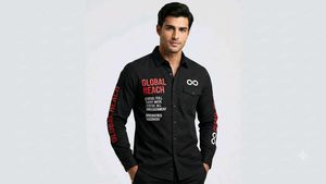 Men's Black "Global Reach" Graphic Shirt
