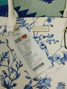 White Floral Handbag with Pouch