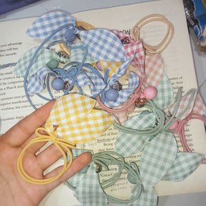 Cute Gingham Hair Ties with Charms