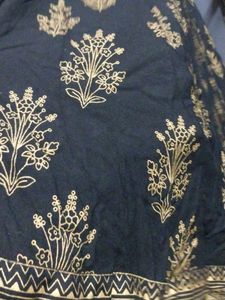 Aayasa Black Kurta with Gold Print &amp; Sequins