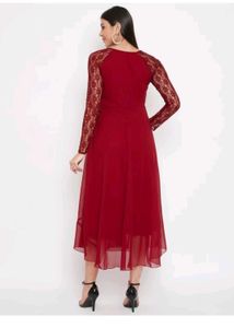 Hello Design Maroon Dress ( S)