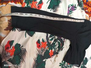 Floral Skirt with Black Top Set