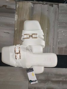 Primark Cream Slides with Gold Detail(UK)