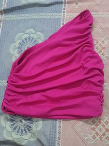 Vibrant Pink One-Shoulder Top