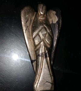 Pyrite Angel Figurine for Abundance and Luck