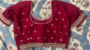 Sequin Maroon Saree