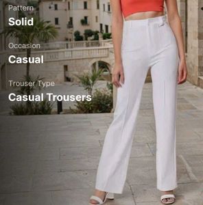 pant Elegant White Casual Trousers, whi