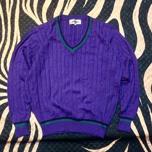 Vintage Purple Cable Knit Sweater