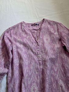 Purple Ikat Print Tunic Top