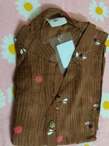 Brown Floral Kurta