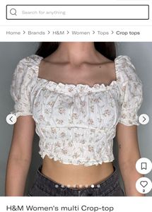 Hnm Floral Crop Top &amp; Skirt