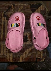 Cute Pink Clogs with "Love" Charm