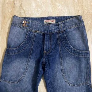 cowboy off centre buttoned y2k flared jeans