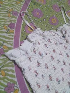 Cute Smocked Floral Crop Top