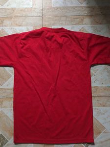 Hand-Painted Red Butterfly T-Shirt