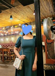 Emerald Green Knee-Length Dress