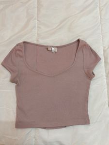 H&M Ribbed Crop Top - Trendy Pink
