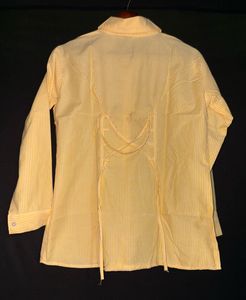 Yellow &amp; White Pinstripe Corset Back Shirt