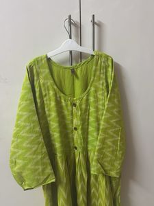 Vibrant Green Printed Kurta