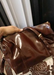 Chic Brown Faux Leather Hobo Bag