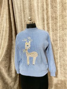 Imported korean fluffy neck pullover