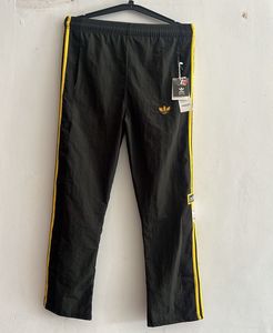 Adidas Track Pants Black Yellow Stripes