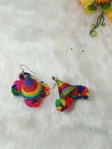 multi designer antic  lock silk handmade earrings