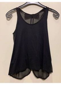 Chic Black ྀིྀིྀིྀིྀིbow Tank Top with Sheer