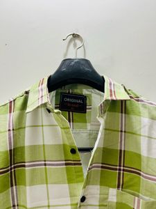 Men's Green Plaid Long Sleeve Shirt