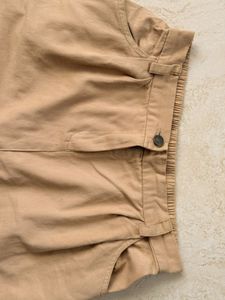 Beige Relaxed Fit Trousers