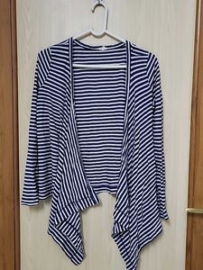Striped Open Front Cardigan Shrug
