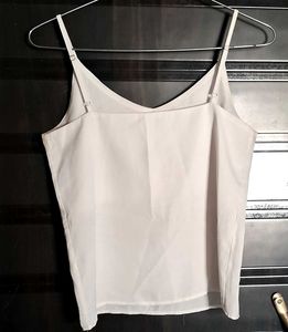 Elegant White Spaghetti Strap Camisole Top
