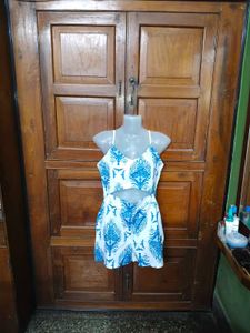 Blue & White Printed Co-ord Set