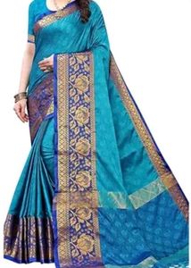 Elegant Teal Blue Saree