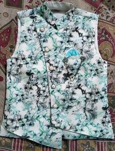 Stylish Nehru Jacket with Floral Print